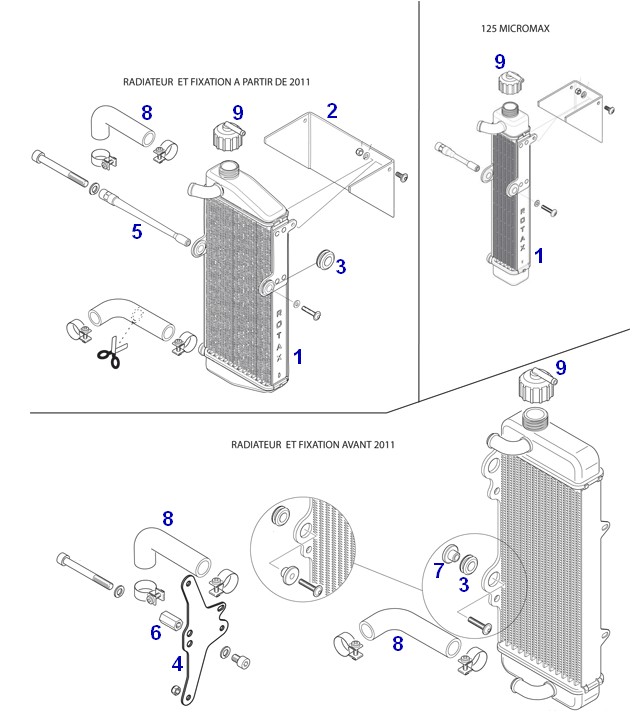 Réservoir récupérateur composit pour radiateur X30, ROTAX, KZ